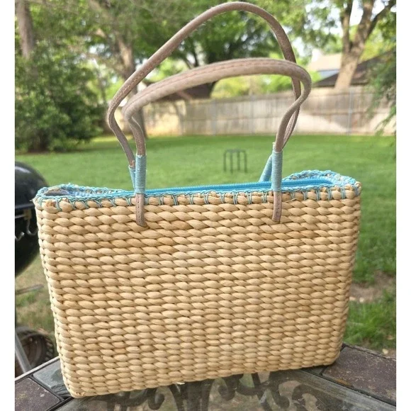 Vintage Fun Summer Tote Purse Bag Corn, Husk, With Flowers And Butterflies Pic's - Picture 3 of 7